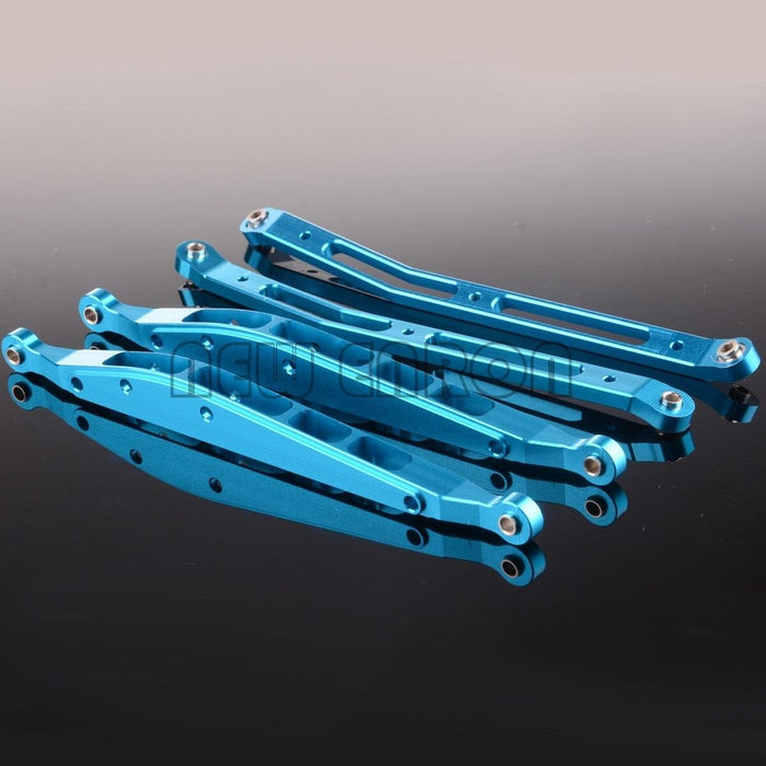 4PCS Rear Lower/Upper Chassis Linkage for Axial Yeti 1/10 (Aluminium) Onderdeel New Enron Blue 