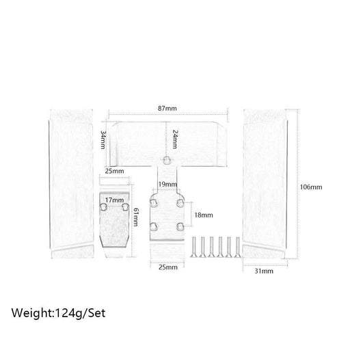 4PCS Skid Plate Set for Traxxas 1/16 (RVS) Onderdeel New Enron 