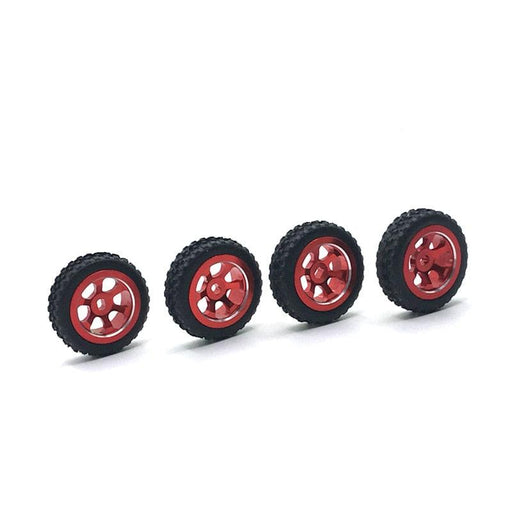 4PCS Tire Wheels for 1/28 Drift Band en/of Velg upgraderc Red 