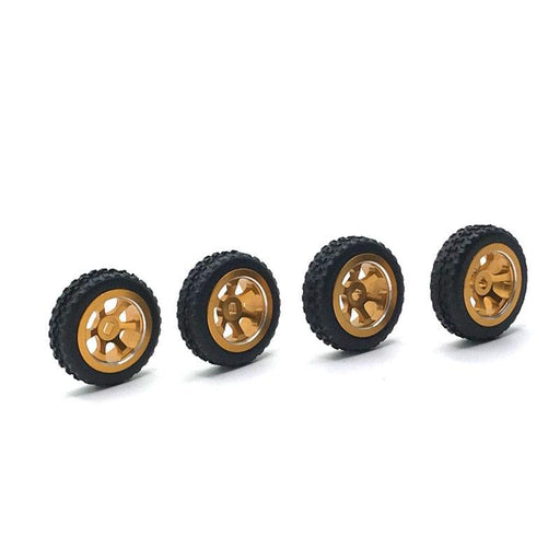 4PCS Tire Wheels for 1/28 Drift Band en/of Velg upgraderc Gold 