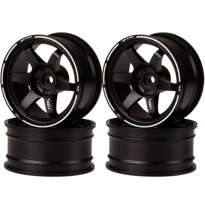 4PCS Wheel Rims for 1/10 Drift (Aluminium) Band en/of Velg upgraderc Black 