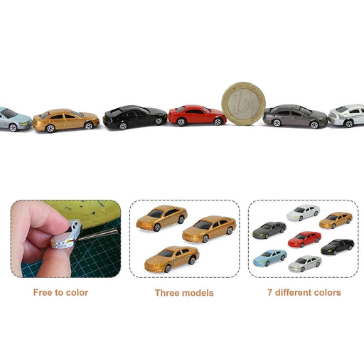 50PCS N Scale Model Cars 1/160 (Plastic) C150 - upgraderc