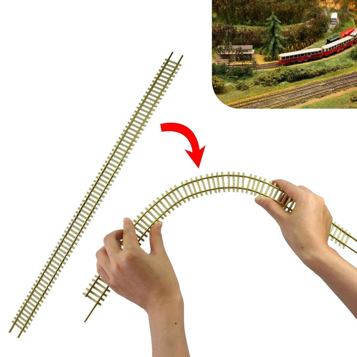 5PCS HO Scale 46cm Flexible Track Rail 1/87 (Metaal, Plastic) HP27HO - upgraderc