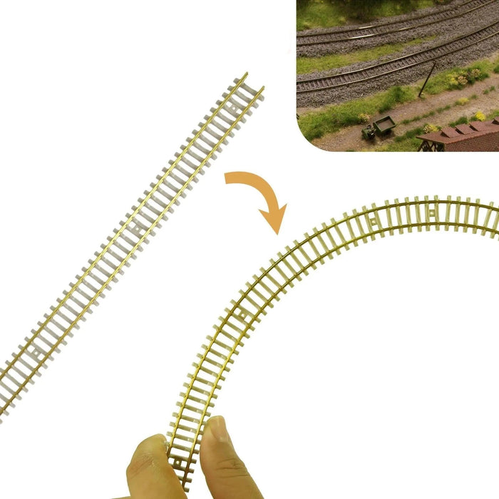 5PCS N Scale 50cm Flexible Track Rail 1/160 (Metaal, Plastic) HP27N - upgraderc