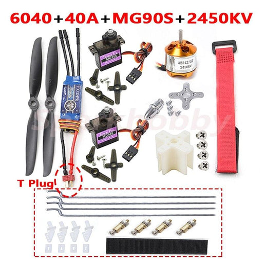 6040 Propeller, ZTW Beatles 40A ESC, MG90S Servo, 2450KV Motor Set Onderdeel Sparkhobby 2450KV C 