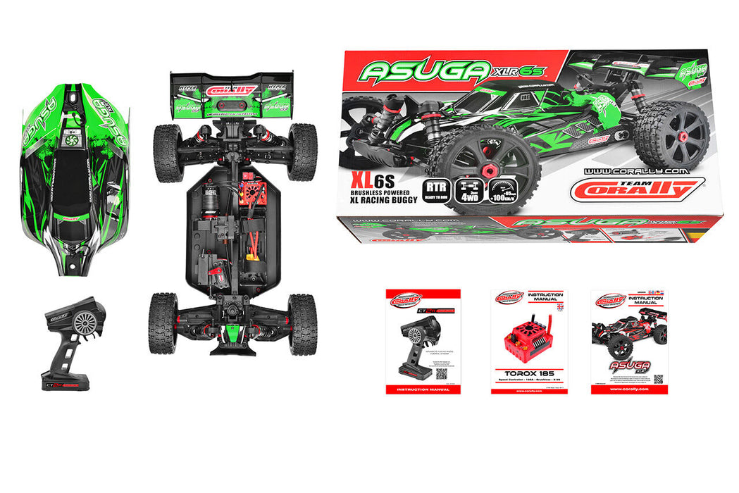 Team Corally ASUGA XLR 6S 1/8 Buggy PNP (Groente)