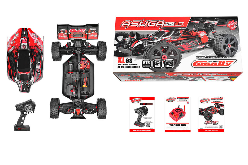 Team Corally ASUGA XLR 6S 1/8 Buggy PNP (Rood)