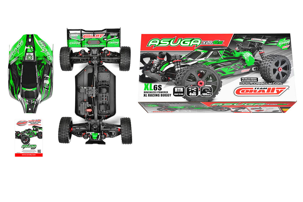 Team Corally ASUGA XLR 6S 1/8 Buggy Roller (Groente)