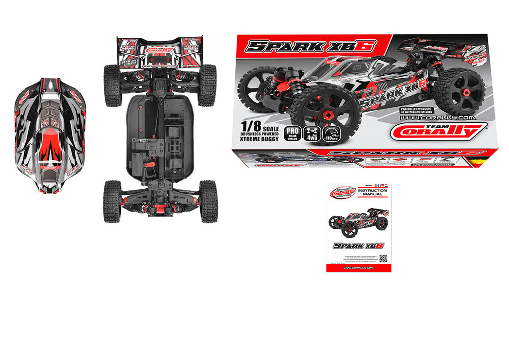 Team Corally SPARK XB6 1/8 Buggy Roller (Rood)