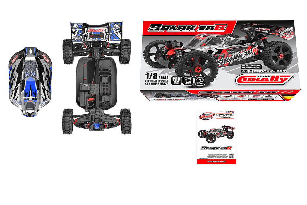 Team Corally SPARK XB6 1/8 Buggy PNP (Blauw)