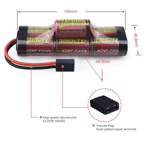 8.4V 4200mAh 7-Cells Hump Pack NiMH Battery (TRX) - upgraderc
