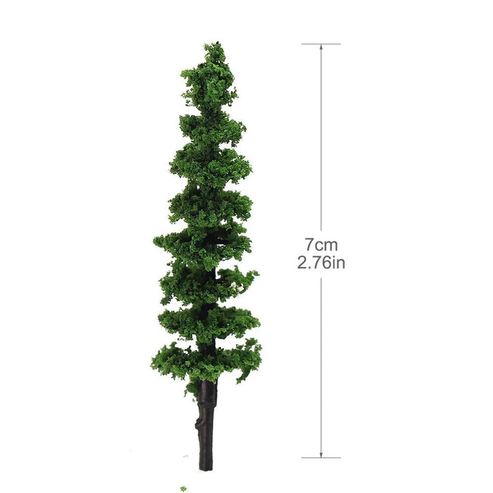 80PCS HO Scale 70mm Model Green Trees 1/87 (Plastic) TC70 - upgraderc