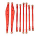 8PCS Link Rod, Rear Trailing Arm for Axial RBX10 Ryft (Metaal) Onderdeel upgraderc Red 