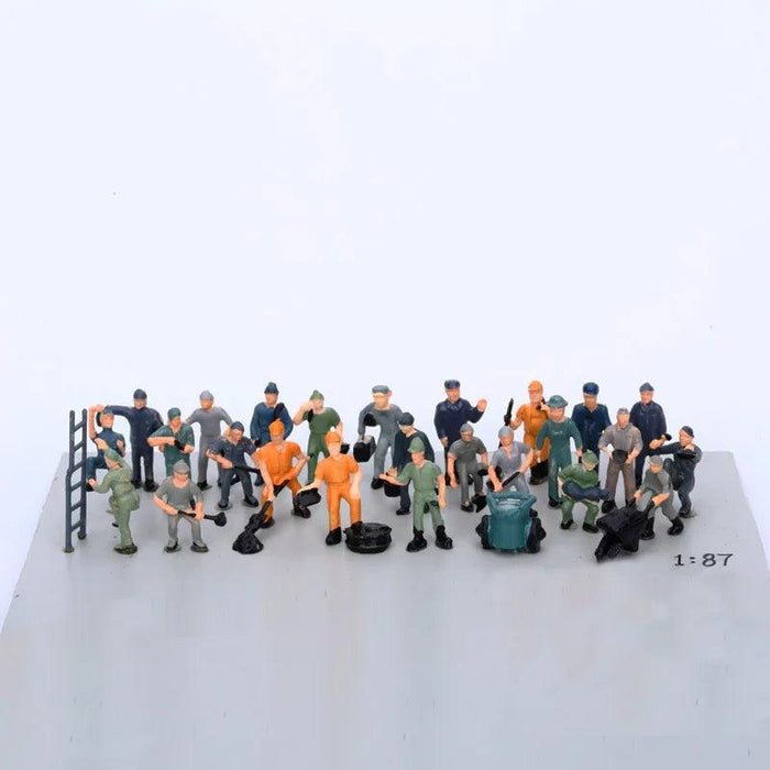 27PCS 1/87 HO Railway Workers Model