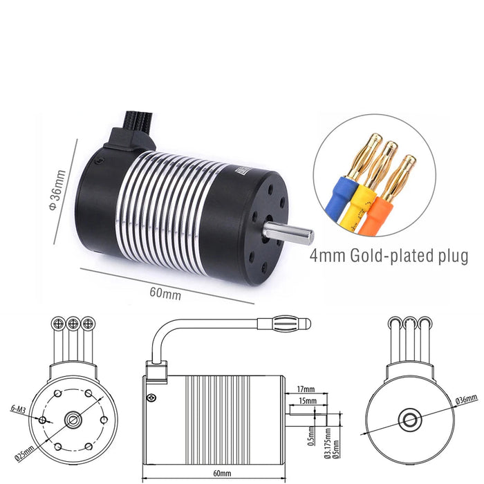 Surpass Hobby Rocket 3660 3800KV Brushless Motor, 80A ESC