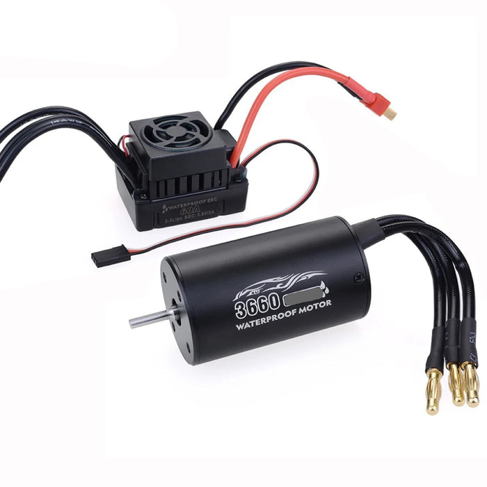 Surpass Hobby 3660 2600KV Waterproof Sensorless Brushless Motor, 60A ESC