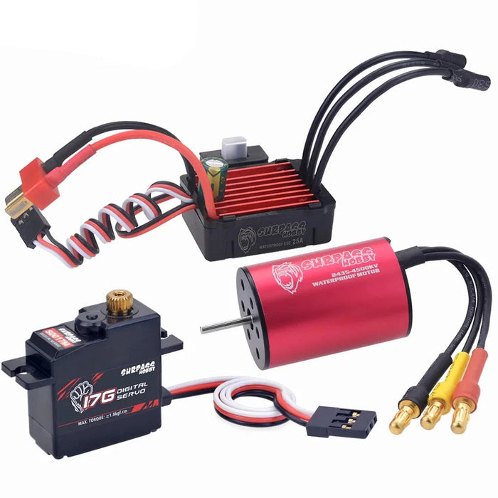 Surpass Hobby 2435 4500kV Brushless Motor w/ 25A 2S ESC & 17g Servo