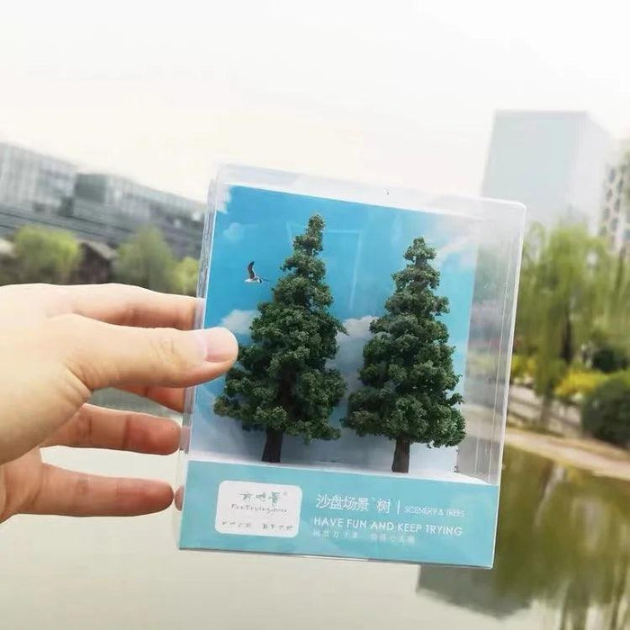 2PCS 40-120mm Pine Trees Model