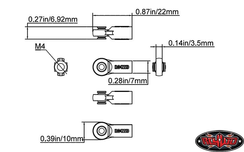 RC4WD M3/M4 Plastic Short Rod Ends (20PCS)