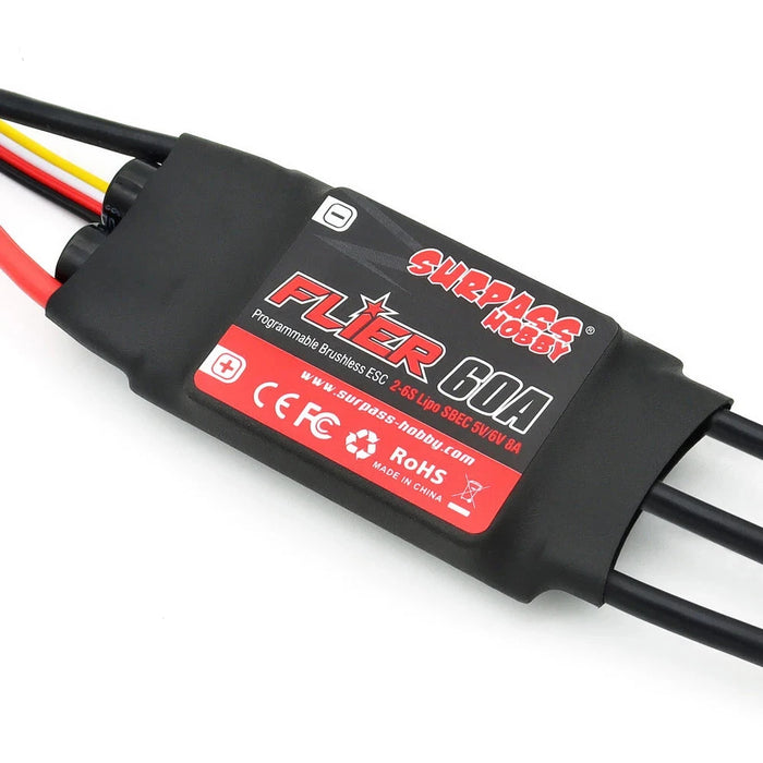 Surpass Hobby Flier 60A 2-6S 32-bit Brushless ESC 5V/6V Switchable BEC