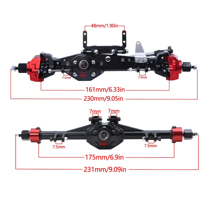 Front & Rear Straight Axles Set for Axial SCX10 III AXI03007 1/10 (Aluminium)