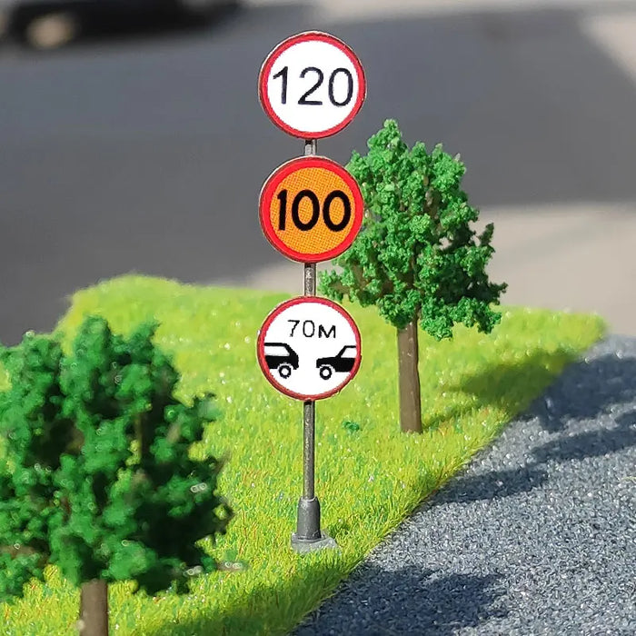 6PCS Mini Traffic Sign Model 1/87 HO