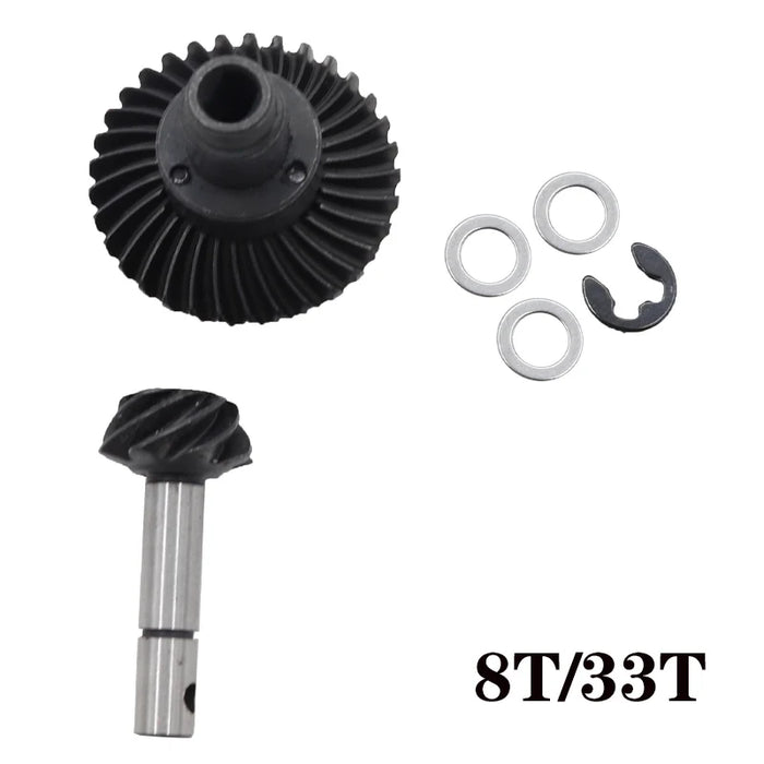 8T/24-33T Helical Bevel Axle Gear for Axial SCX10 II III RBX10 Capra 1.9 utb 1/10 (Staal)