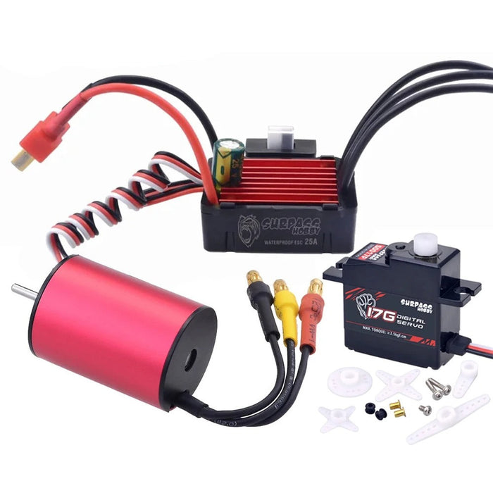 Surpass Hobby 8200KV Brushless Motor, 25A ESC, 17g Servo