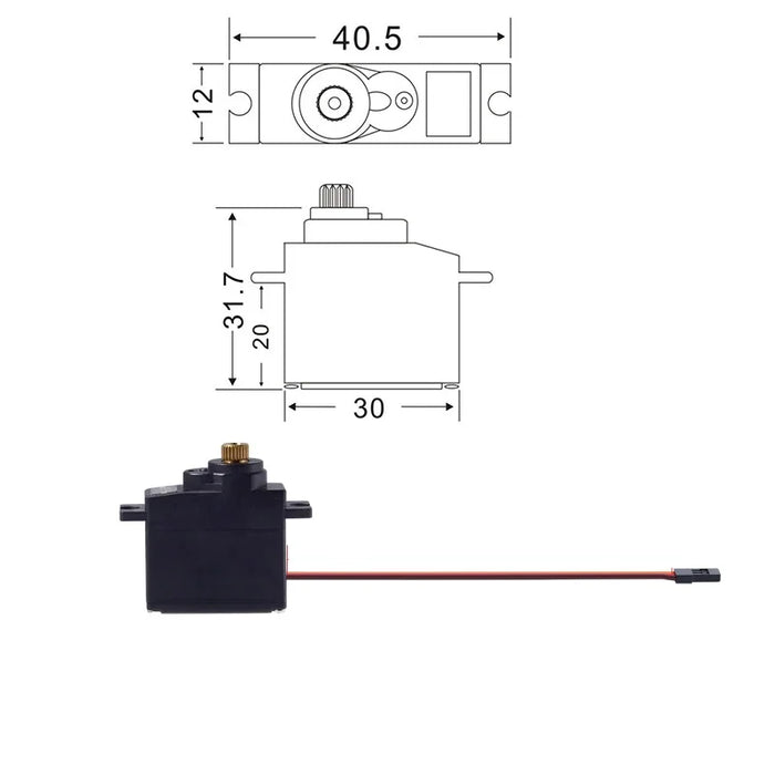 Upgraded 17g Digital Servos for MJX Hyper Go 14301 14303 Etc.. (Metaal Gear)