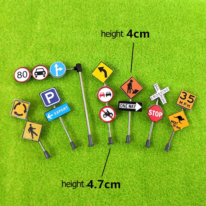 6PCS Mini Traffic Sign Model 1/87 HO