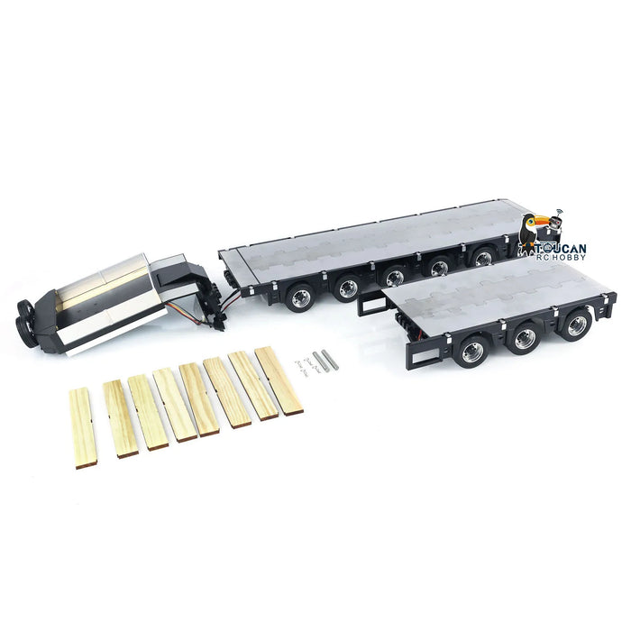 9 Axles Trailer Extendible Trailers w/ LED Lights 1/14 (Metaal) TH23522