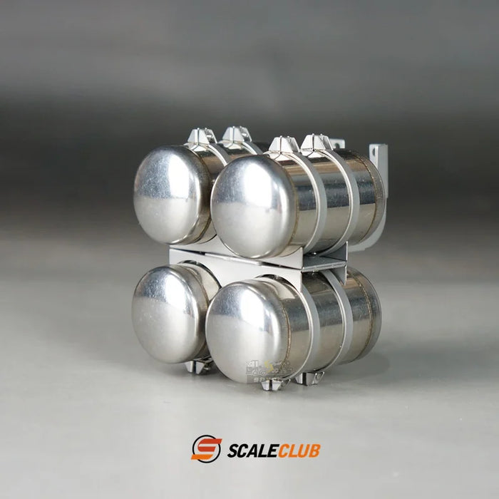Scaleclub Four Gas Tank for Tractor Truck 1/14 (Metaal)