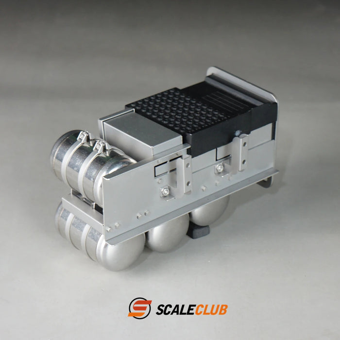 Scaleclub Battery Box Gas Tank w/ Pedal for Tractor Truck 1/14 (Metaal)