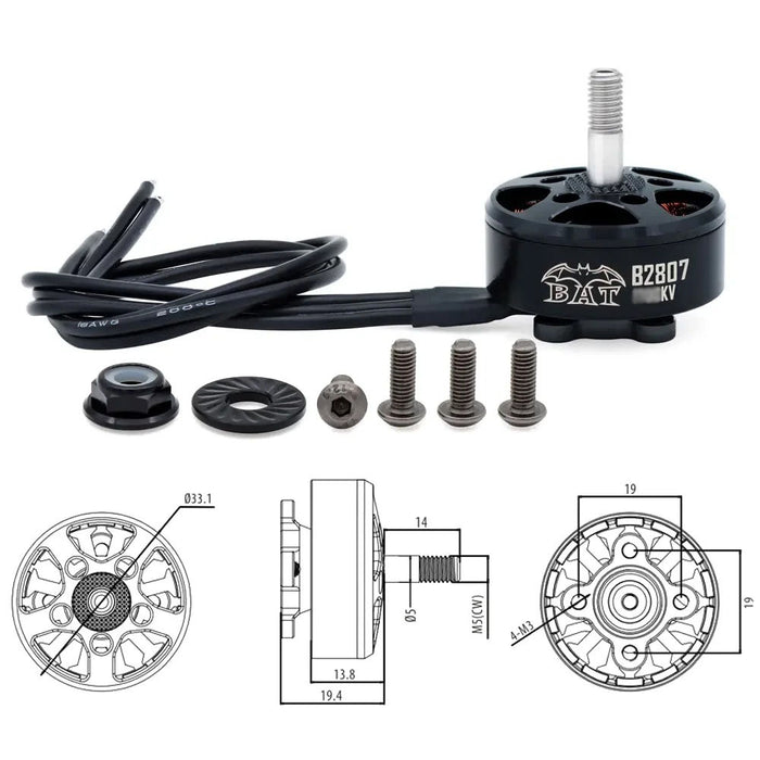 4PCS Surpass Hobby B2807 1300KV Brushless Motor