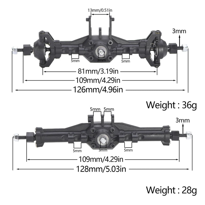 Front Rear Straight Complete Diamond Axle for Traxxas TRX4-M 1/18 (Plastic)