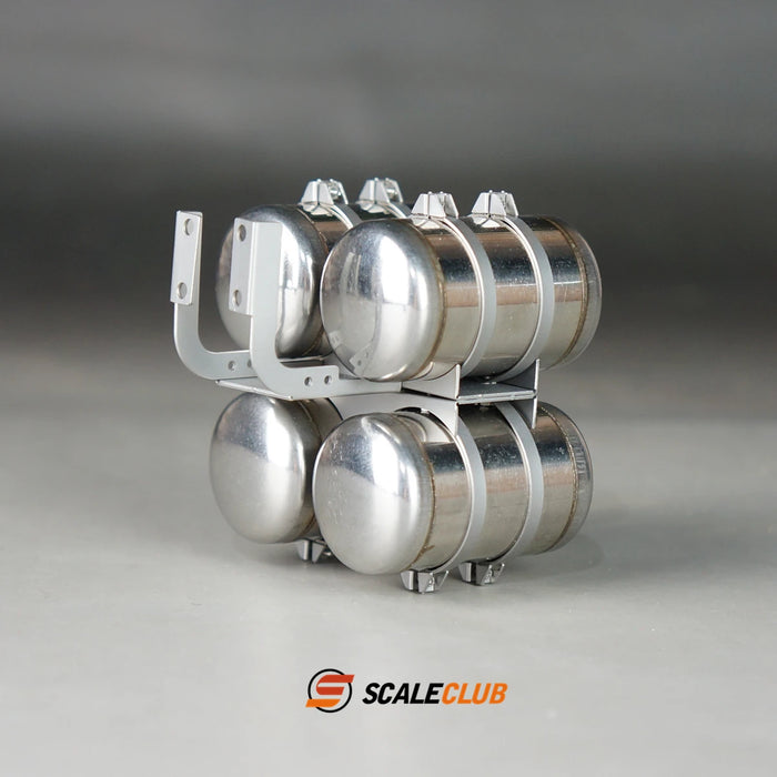 Scaleclub Four Gas Tank for Tractor Truck 1/14 (Metaal)