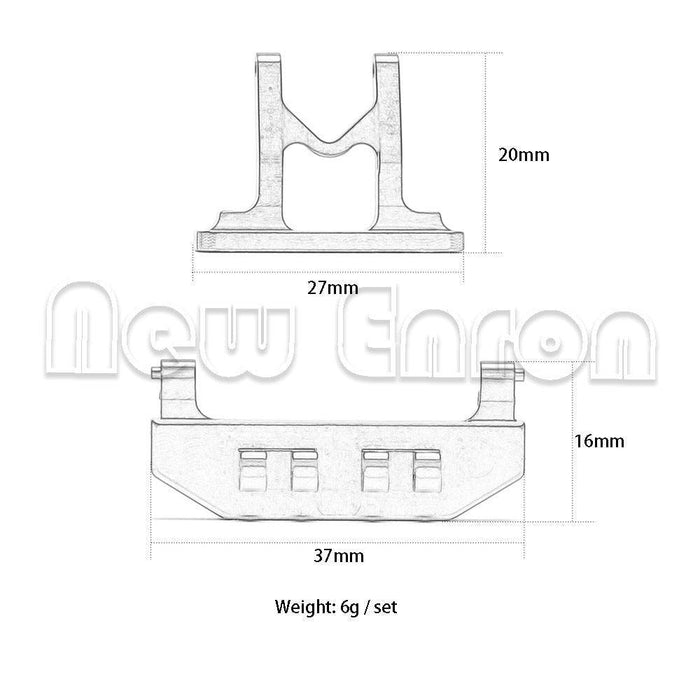 Body Mounts & Rear Hinged Brace for Axial SCX24 Deadbolt 1/24 (Aluminium) - upgraderc