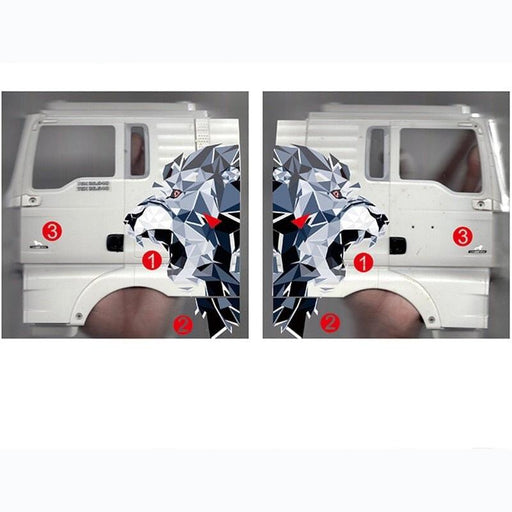 Car Shell Stickers Set for Tamiya Truck 1/14 Onderdeel PMM 
