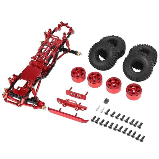 Chassis Frame Kit for Axial SCX24 AXI00002 1/24 (Aluminium) Onderdeel upgraderc Red 