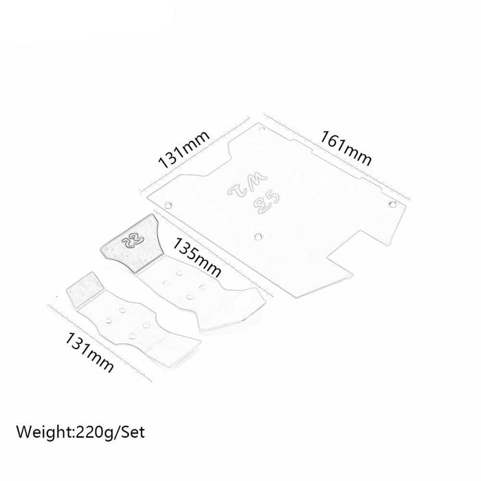 Chassis Skid Plate Set for Team Magic E5 1/10 (RVS) Onderdeel New Enron 
