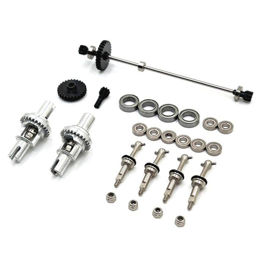 Drive Shaft Driving Gear Differential Set for Wltoys 1/28 (Metaal) Onderdeel upgraderc Silver 