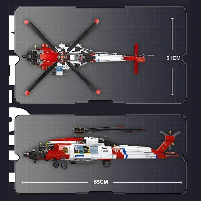 Eagle Rescue Helicopter 61048 Model Building Blocks (1408 Stukken) - upgraderc