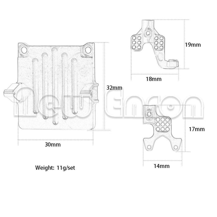 ESC Mount & Shock Brace Set for Axial SCX24 C10 1/24 (Aluminium) - upgraderc