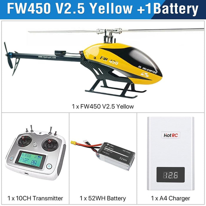 FlyWing FW450 V2.5 Helicopter PNP - upgraderc