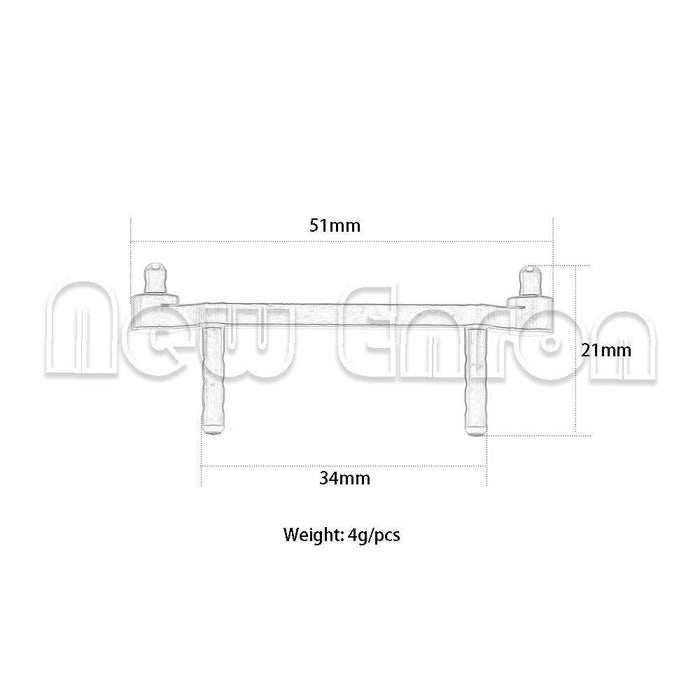 Front Body Post Mounts w/ Clip for Axial SCX24 Deadbolt 1/24 (Metaal) - upgraderc