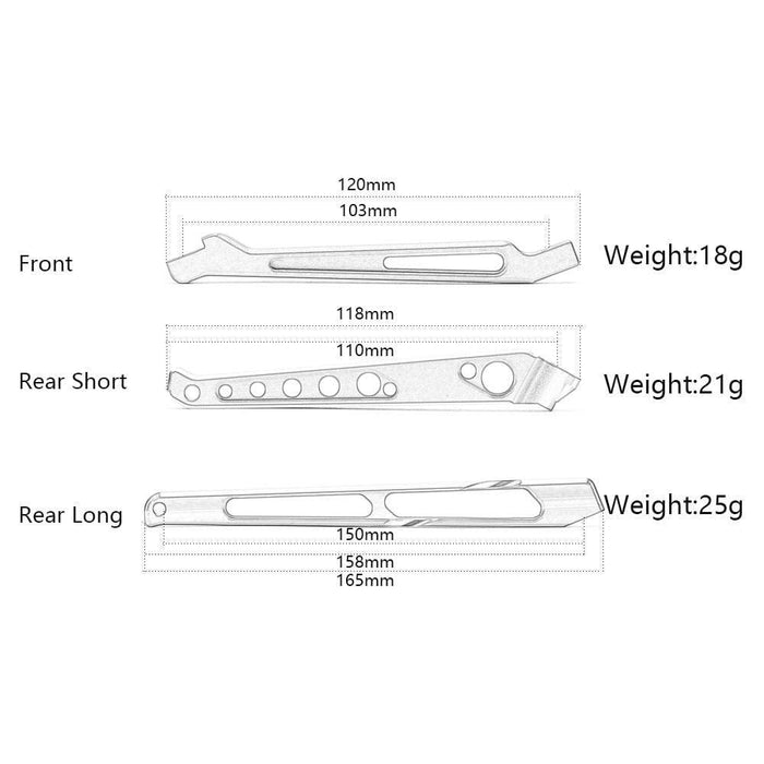 Front Rear Chassis Brace Set for Arrma 1/8 (Aluminium) AR320446 Onderdeel New Enron 