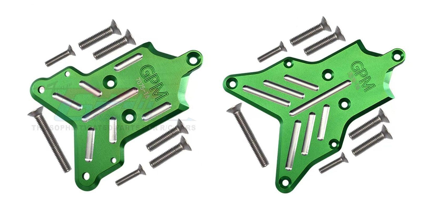Front+Rear Chassis Protection Plate for Traxxas Sledge 1/8 (Aluminium) Onderdeel GPM green 