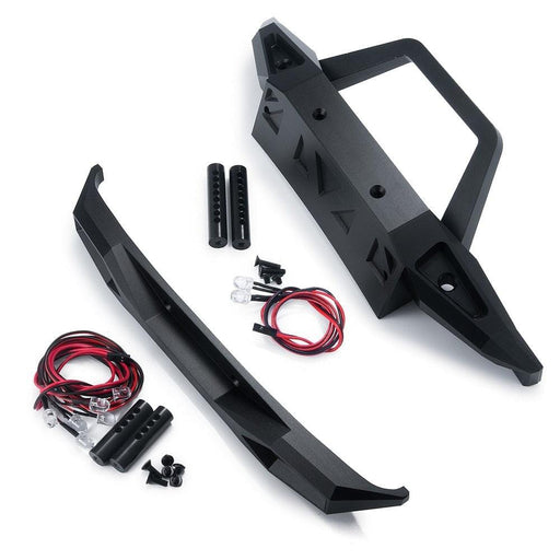 Front/Rear Bumper w/ Lights for Axial SCX6 Wrangler 1/6 (Metaal) Onderdeel Yeahrun Front and Rear 