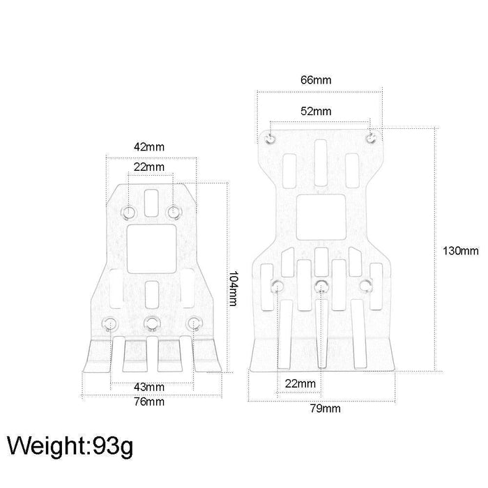 Front/Rear Chassis Skid Plate for Arrma Mojave 6S 1/7 (RVS) - upgraderc