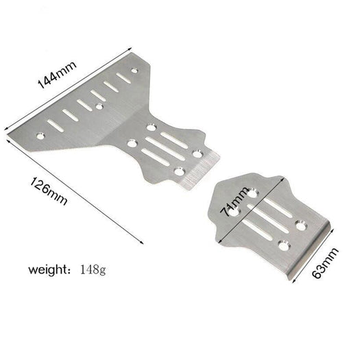 Front/Rear Chassis Skid Plate for King Motor KM 1/7 (RVS) - upgraderc